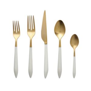 ARES ORO & WHITE FIVE PIECE PLACE SETTING