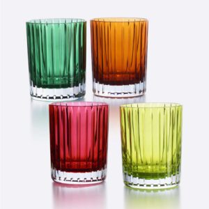 BACCARAT HARMONIE COLORBLOCK TUMBLER SET/4