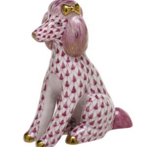 Herend Poodle Figurine - Raspberry