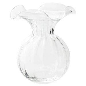 HIBISCUS CLEAR LARGE FLUTED VASE