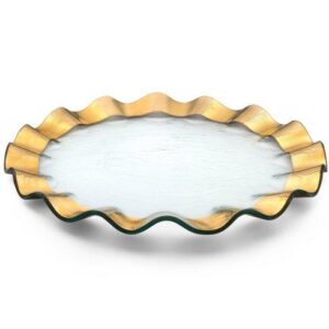 RUFFLE SERIES - GOLD 13" BUFFET PLATE