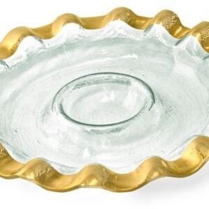 RUFFLE GOLD ROUND CHIP & DIP