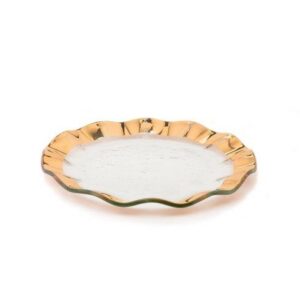 RUFFLE SERIES - GOLD SALAD PLATE