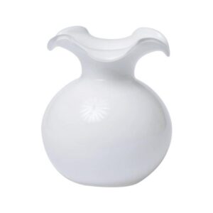 HIBISCUS WHITE SMALL FLUTED VASE