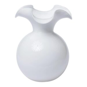 VIETRI HIBISCUS GLASS WH MED FLUTED VASE