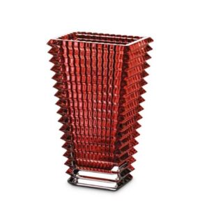 Baccarat Rectangular Eye Vase - Red