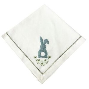 Deborah Rhodes Cottontail Embroidered Napkin - Blue