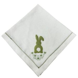 Deborah Rhodes Cottontail Embroidered Napkin - Green