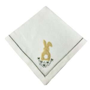 Deborah Rhodes Cottontail Embroidered Napkin - Yellow