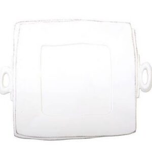 LASTRA WHITE SQUARE HANDLED PLATTER