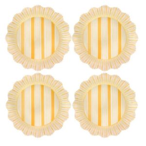 Juliska Cabana Stripe Melamine Dinner Plate Set Of 4 - Sunshine