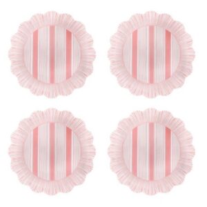 CABANA STRIPE MELAMINE CORAL SALAD SET/4