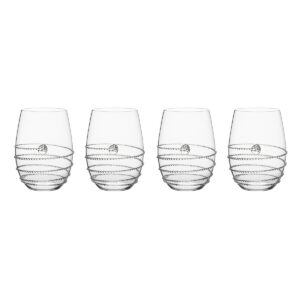 Amalia Clear Stemless White Wine Set/4