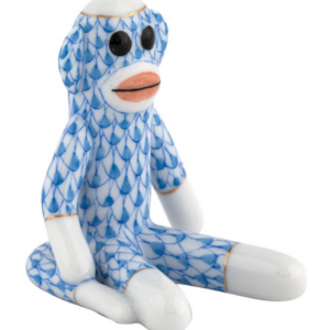Herend Sock Monkey Figurine - Blue