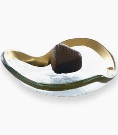 ANNIEGLASS 5"HEART BOWLw/GOLD
