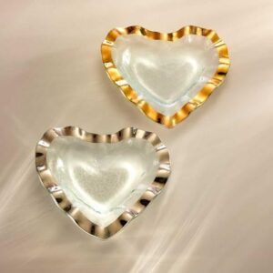 RUFFLE GOLD HEART DISH