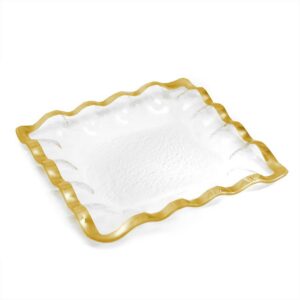 RUFFLE GOLD 11.5" SQUARE SERVER