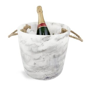 NASHI HOME RESINWARE AUSTRALIA ICE BUCKET WHITE SWIRL