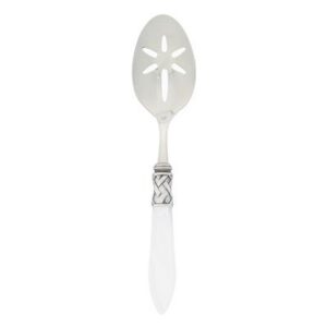 ALADDIN ANTIQUE WHITE SLOTTED SERVING SPOON