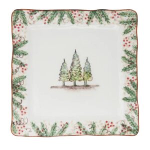 Arte Italica Natale Square Dinner Plate