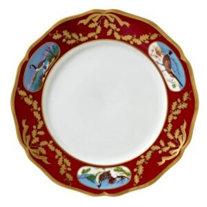DISC-DISC-WINTER GAME BIRDS RED DINNER PLATE