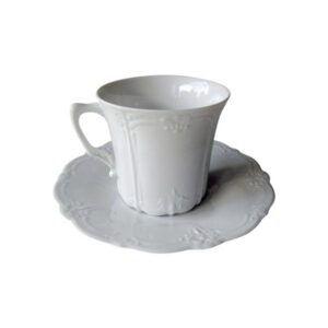 BARONESSE WHITE COFFEE CUP & SAUCER