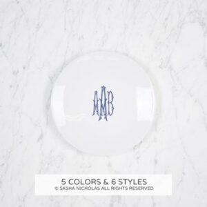 IMAGINE SIMPLY WHITE MONOGRAM PARTY PLATE