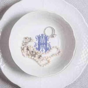 SASHA NICHOLAS PETITE WEAVE BOWL NAVY COUTURE MONO AST LETTERS