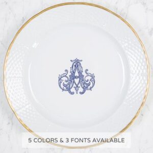 WEAVE GOLD RIM MONOGRAM CHARGER