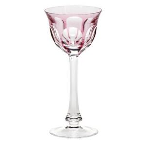 LADY HAMILTON OVERLAY(CASED) COLORED HOCK WINE ROSE - PLAIN