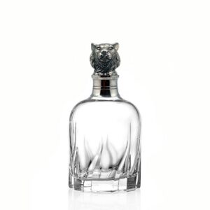 IN VINO VERITAS TIGER MODERN WHISKEY SPIRITS DECANTER