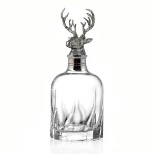 IN VINO VERITAS CRYSTAL WHISKEY DECANTER STAG