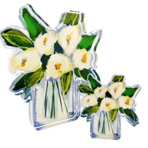 LAUREN DUNN WHITE FLORAL BLOOM BITTY BLOCK
