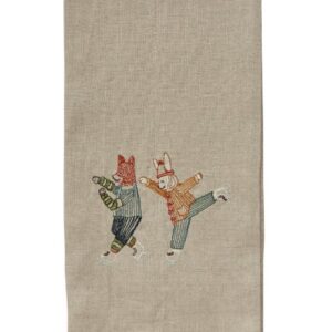 CORAL & TUSK BUNNY AND FOX SKATERS TEA TOWEL