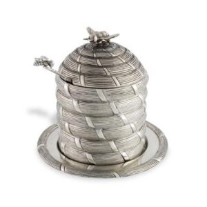 BEE PEWTER HONEYPOT W/ SPOON