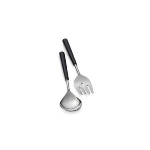 MARY JUREK DESIGNS INC. CONTOUR ONYX BLACK SALAD SET STAINLESS