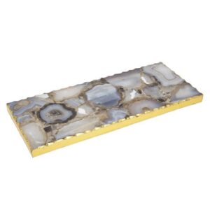 GODINGER SILVER ART BLUE AGATE BOARD LARGE