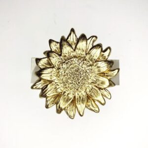 SOUTHERN TRIBUTE SUNFLOWER NAPKIN RING CLEAR SET/4