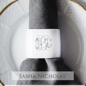 SASHA NICHOLAS OVAL NAPKIN RING W/MONOGRAM