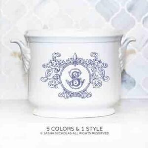 CHAMPAGNE BUCKET FLEUR DE LIS SINGLE LETTER MONOGRAM