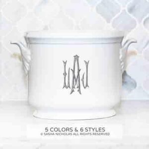 CHAMPAGNE BUCKET ROMANESQUE 3 LETTER MONOGRAM