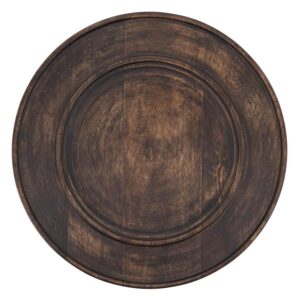 SARO TRADING COMPANY WOOD CHARGER DARK BROWN